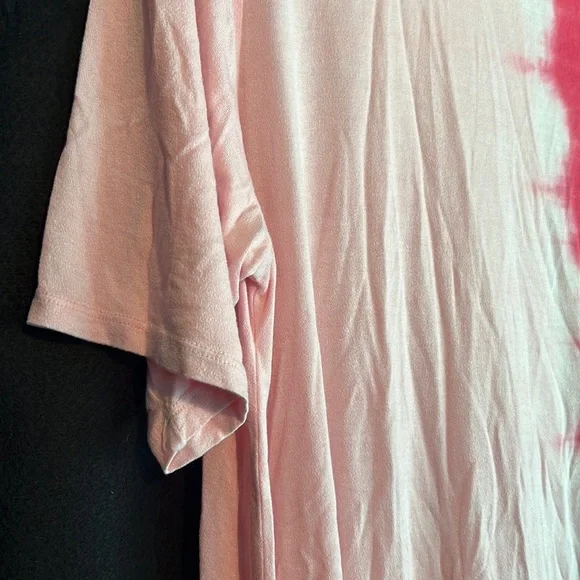 LANE BRYANT UEC Women’s Size 18/20 two-tone pink tie-dye short sleeve shirt top - Picture 3 of 6